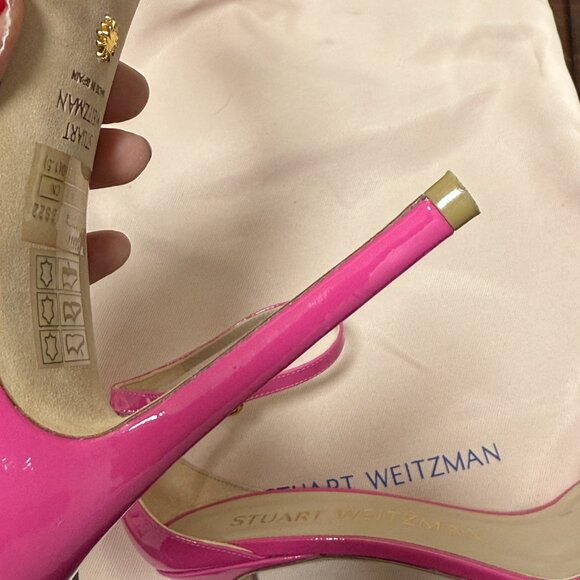 Stuart Weitzman Patent Leather Pink Sandals - Picture 6 of 7